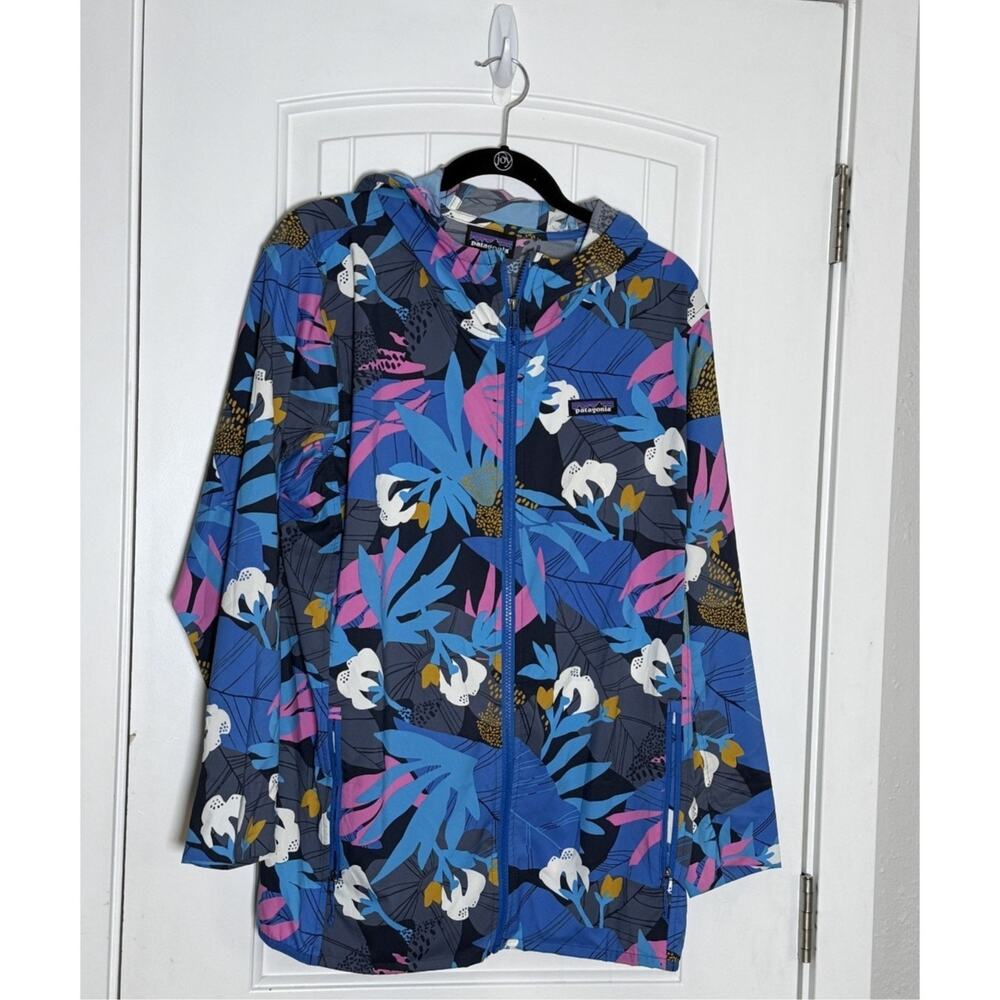 Patagonia Women'sXL Packable Bajadas Hoody,The Cotton Wild Big: New Navy 50+ UPF